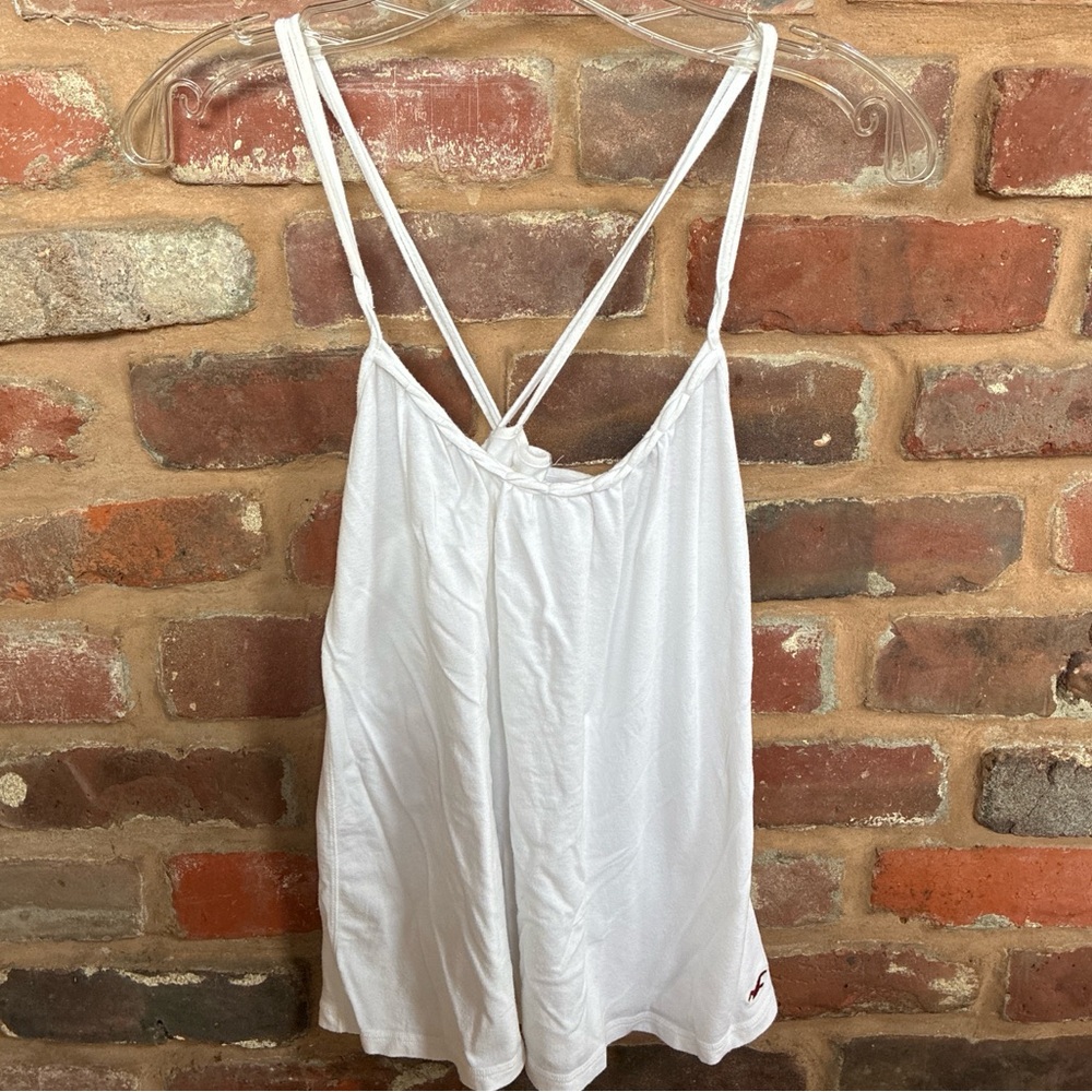 Hollister White Crisscross Back Tank Top